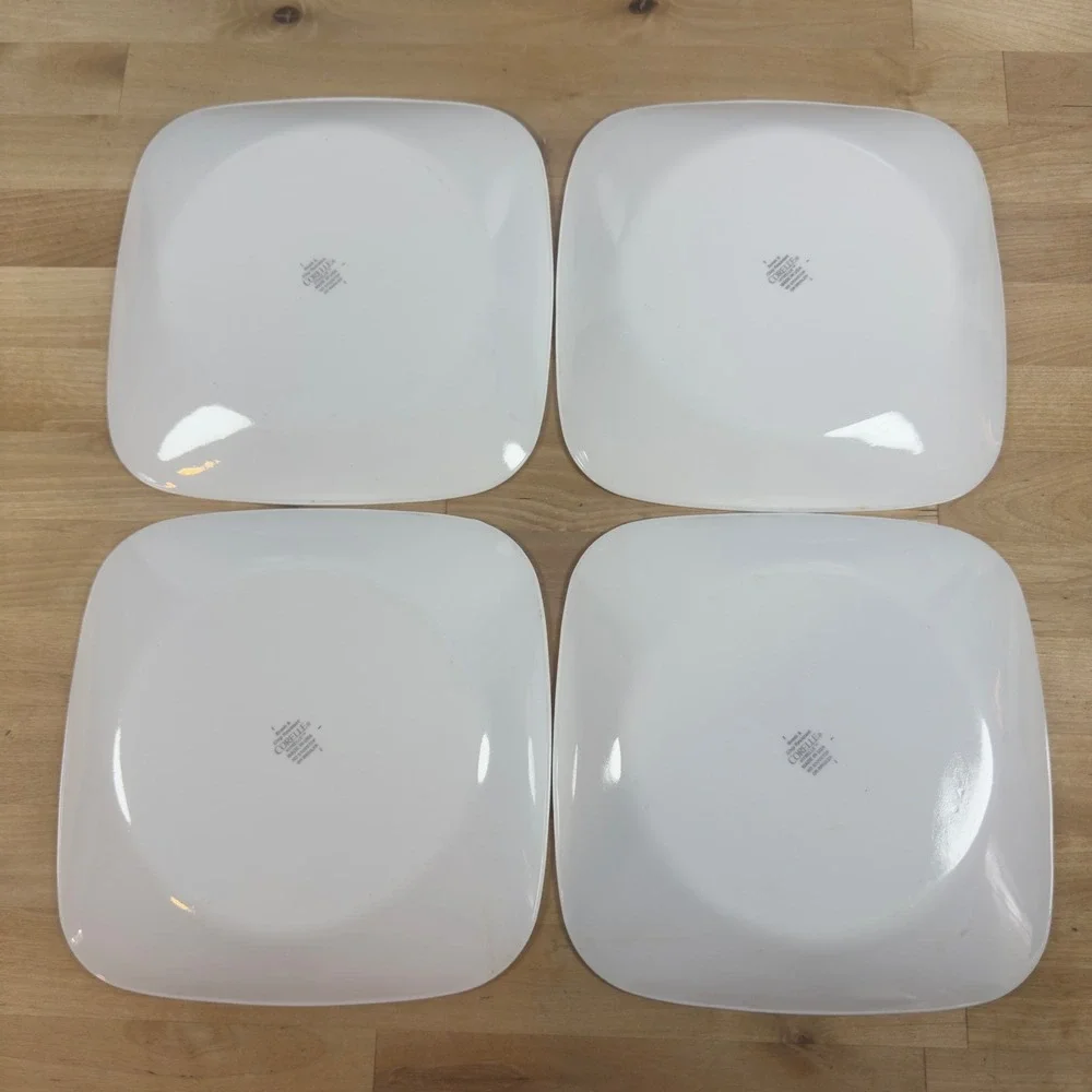 Corelle Happy Days Square Lunch Plates Set of 4 Vitrelle Floral 8.75 Inch MCM